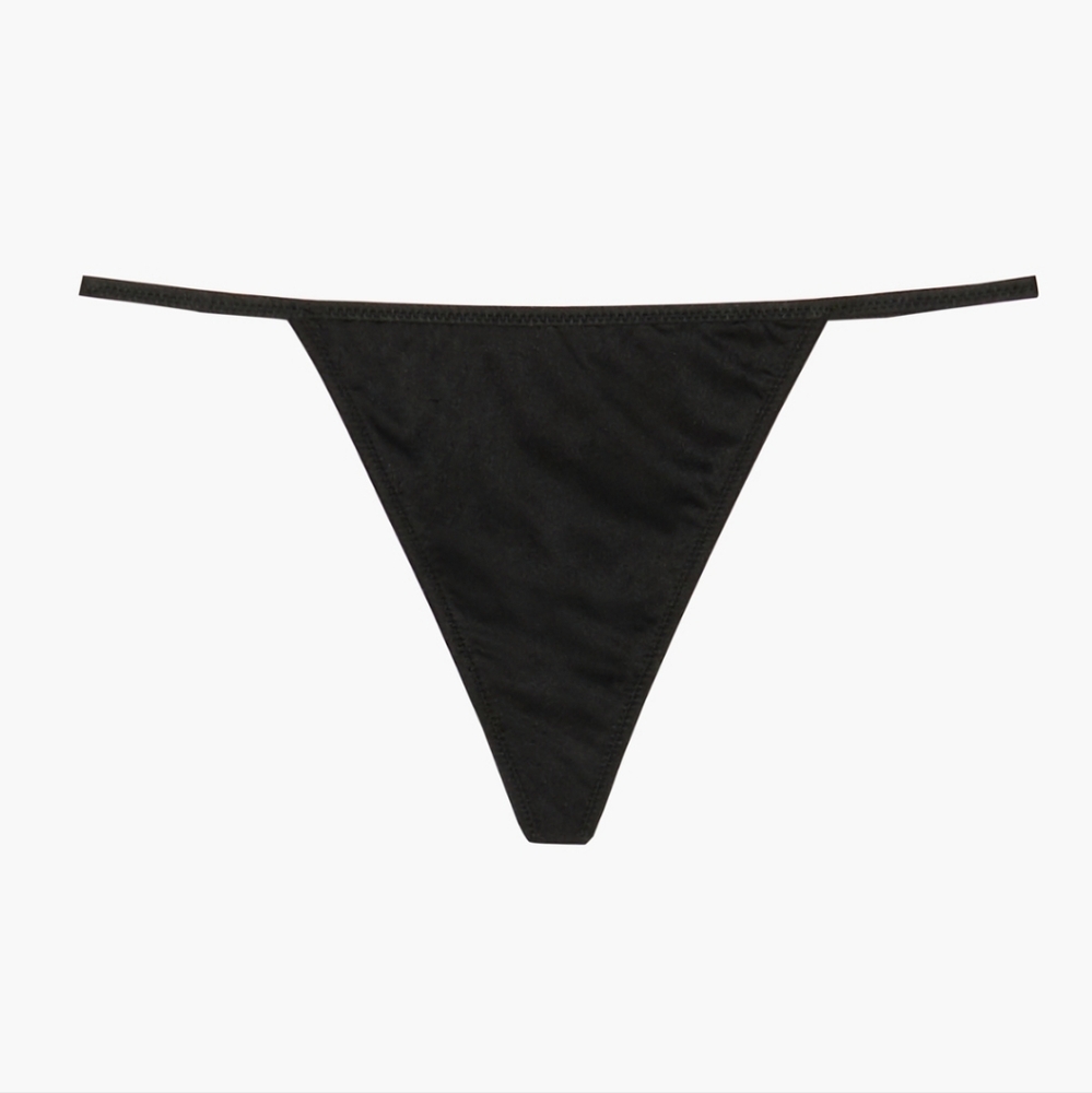 Savage x Fenty Microfiber String Thong Panty - Black Caviar- 3X